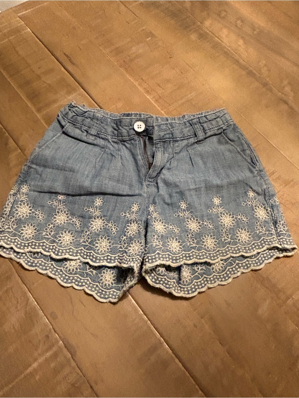 GAP Light Blue Embroidered High-Waist Women's Shorts